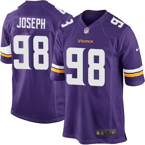 Nike Vikings #98 Linval Joseph Purple Team Color Youth Stitched NFL Elite Jersey - Click Image to Close